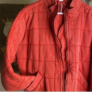 Free People Size L Dolman Quilted Knit Coat Zip Front Pockets NWT Retail $198